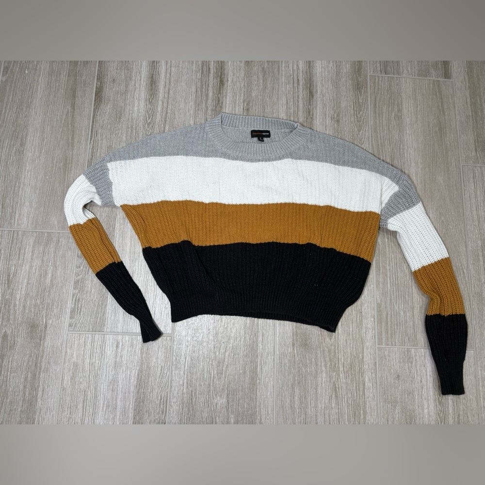 Ambiance Colorblock Sweater - Gray, White, Mustard, Black